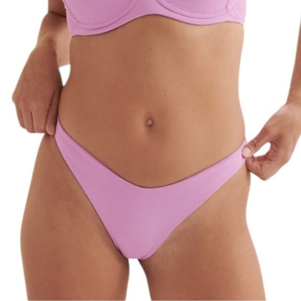 NWT L*Space Women's Cabana Bitsy Bikini Swim Bottom High Leg Jewel Purple Size S